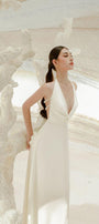 Heidi Halter Draped Silk Satin Maxi Dress - MEAN BLVD