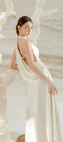 Heidi Halter Draped Silk Satin Maxi Dress - MEAN BLVD