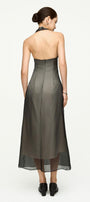 Helena Halter Flower Applique Chiffon Midi Dress - MEAN BLVD
