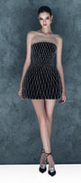 Heliya A-line Straight Across Neck Silk Mini Dress - MEAN BLVD