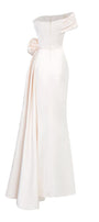 Henrik Mermaid Asymmetric Sleeved Silk Floor Length Dress - MEAN BLVD