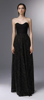 Heraldry A-line Open Shoulder Embroidered Lace Floor Length Dress - MEAN BLVD