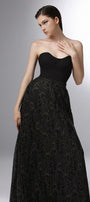 Heraldry A-line Open Shoulder Embroidered Lace Floor Length Dress - MEAN BLVD