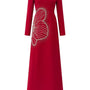 Heritg Sheath Long Sleeved Velvet Satin Floor Length Ao Dai - MEAN BLVD