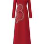 Heritg Sheath Long Sleeved Velvet Satin Maxi Dress - MEAN BLVD