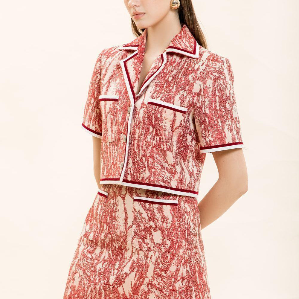 Hermione Cropped Notch Lapel Taffeta Shirt - MEAN BLVD