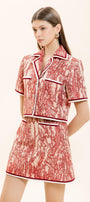 Hermione Cropped Notch Lapel Taffeta Shirt - MEAN BLVD