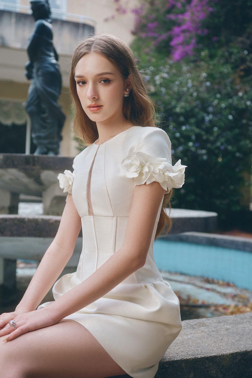 Hermosa Pegged Corset Waist Taffeta Mini Dress - MEAN BLVD