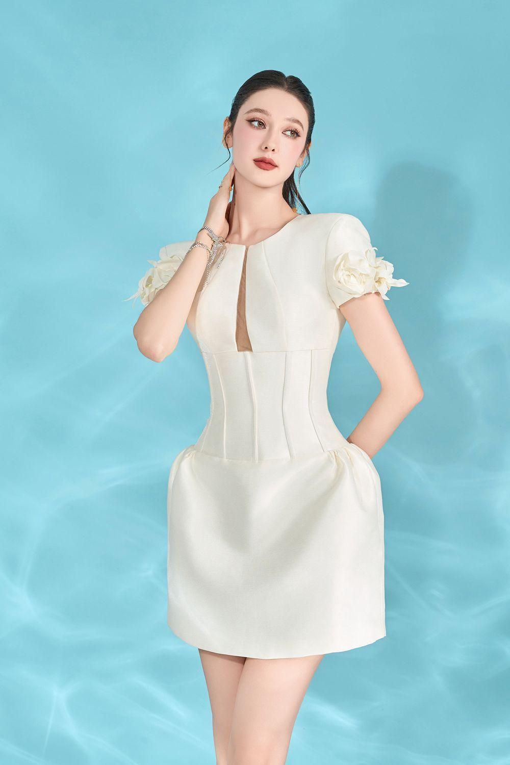 Hermosa Pegged Corset Waist Taffeta Mini Dress - MEAN BLVD