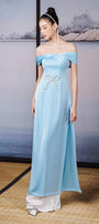 Hi Van A-line Twisted Silk Satin Ankle Length Ao Dai - MEAN BLVD