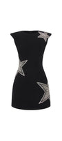Hibiscus Bodycon Boat Neck Crepe Mini Dress - MEAN BLVD