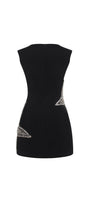 Hibiscus Bodycon Boat Neck Crepe Mini Dress - MEAN BLVD