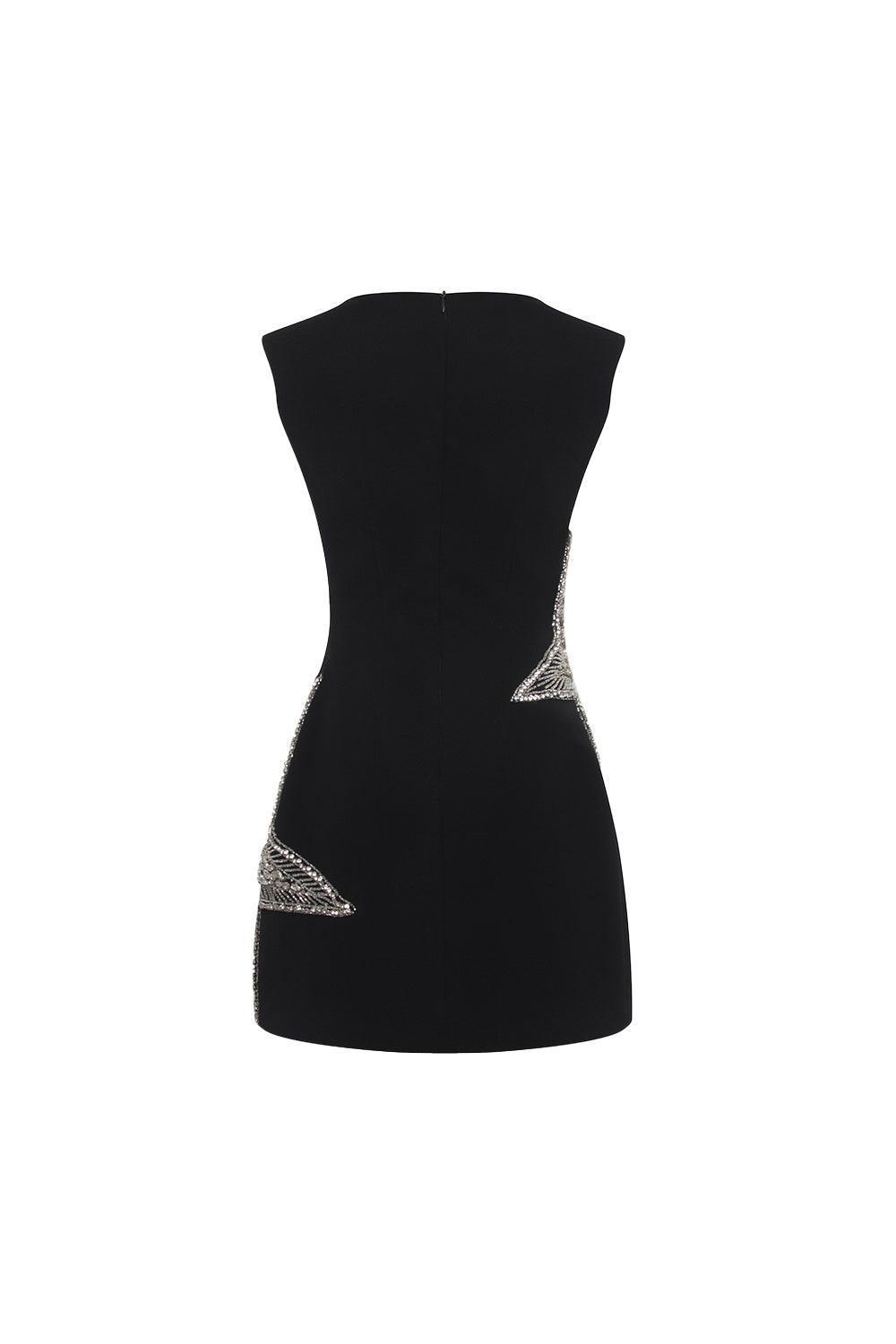 Hibiscus Bodycon Boat Neck Crepe Mini Dress - MEAN BLVD