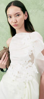 Hibiscus Bodycon Flower Applique Organza Top - MEAN BLVD