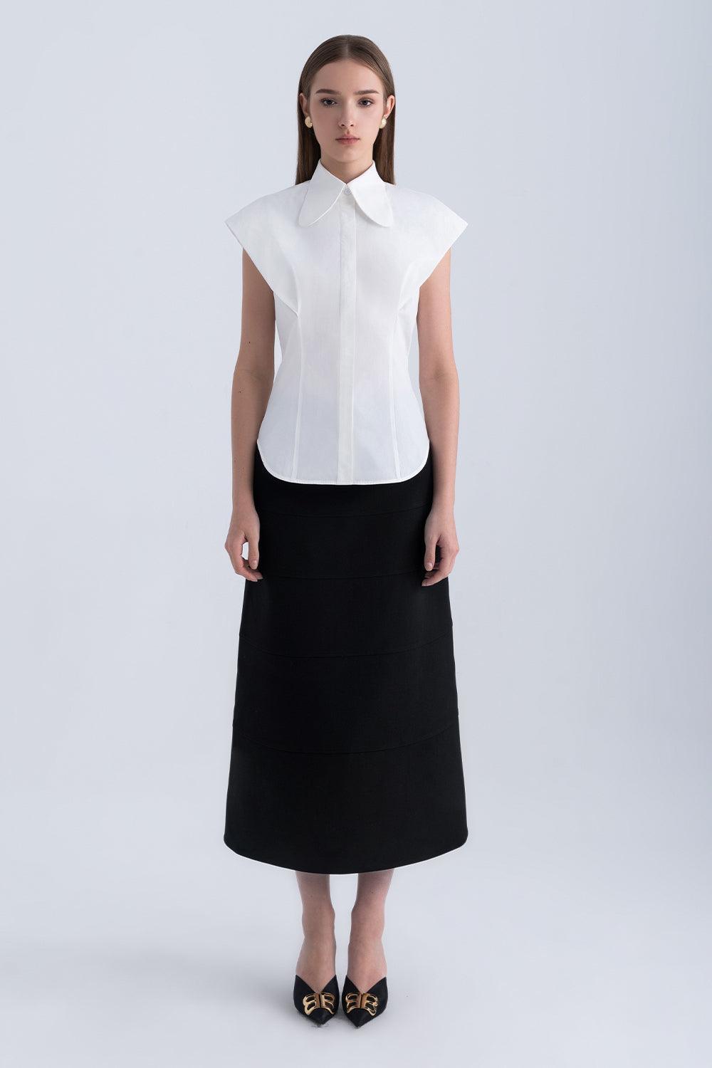 Hilda Straight Cap Sleeved Silk Shirt - MEAN BLVD