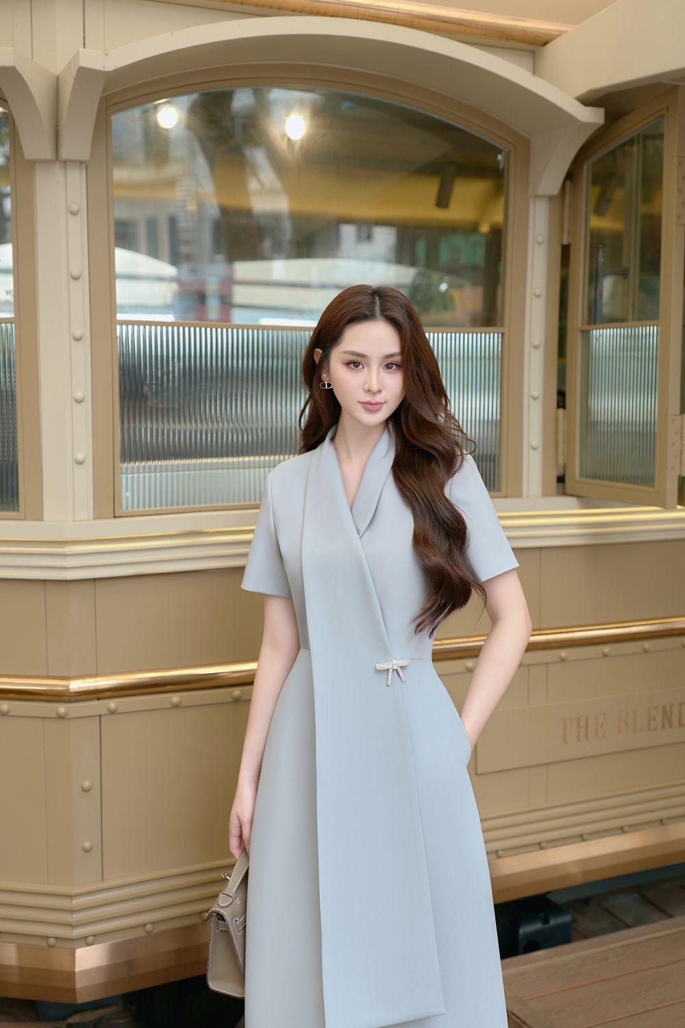 Hily A-line V-Neck Linen Cotton Midi Dress - MEAN BLVD
