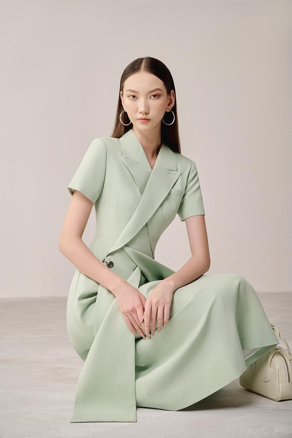 short sleeve cotton midi dress Lovaan