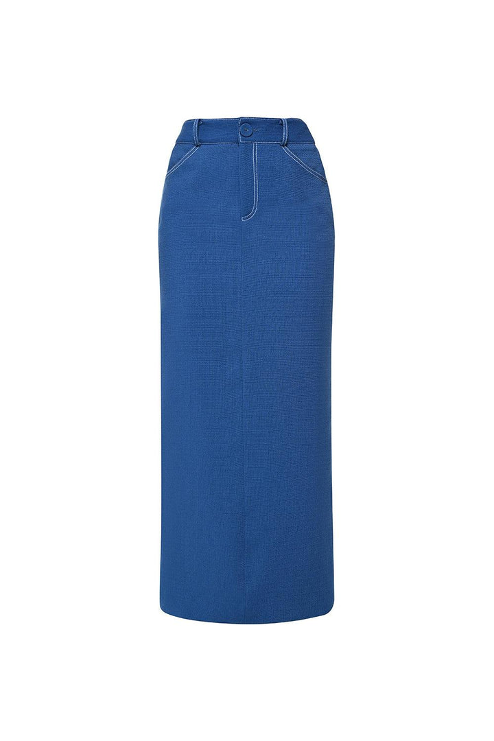 Hobb Pencil Zipper Wool Cotton Midi Skirt - MEAN BLVD
