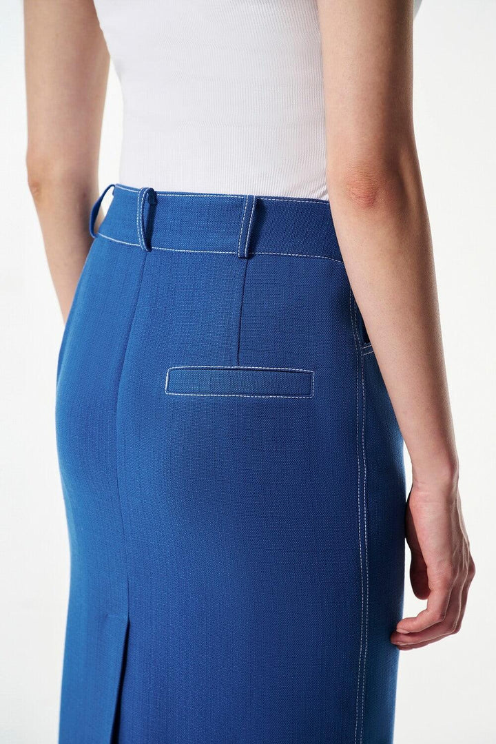 Hobb Pencil Zipper Wool Cotton Midi Skirt - MEAN BLVD