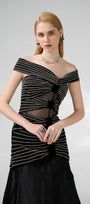 Hodges Drop Waist Off-Shoulder Organza Floor Length Dress - MEAN BLVD