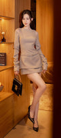 Hollis Layered Cut-Out Burlap Mini Dress - MEAN BLVD