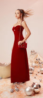 Holly Sheath Sleeveless Cotton Velvet Floor Length Dress - MEAN BLVD
