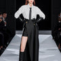 Human Asymmetric Side Slit Taffeta High-low Skirt - MEAN BLVD