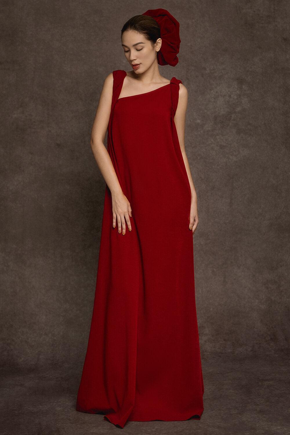 Hy Flared Strappy Velvet Floor Length Dress MEAN BLVD