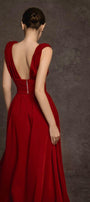 Hy Flared Strappy Velvet Floor Length Dress - MEAN BLVD