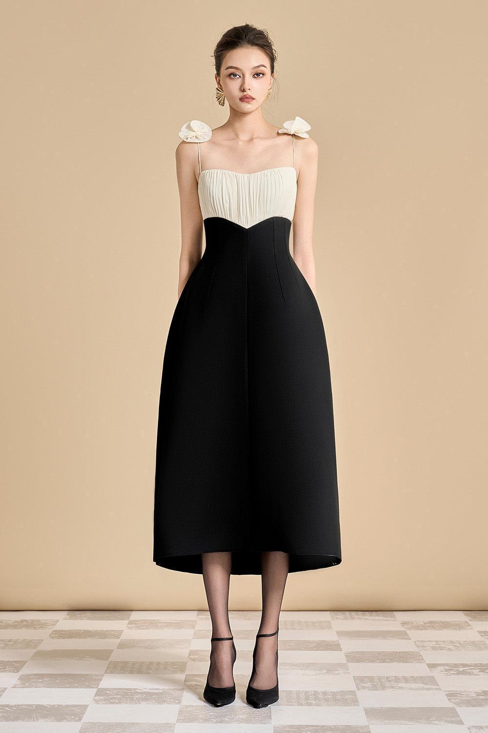 Hyacinth A-line Spaghetti Strap Polyester Midi Dress - MEAN BLVD