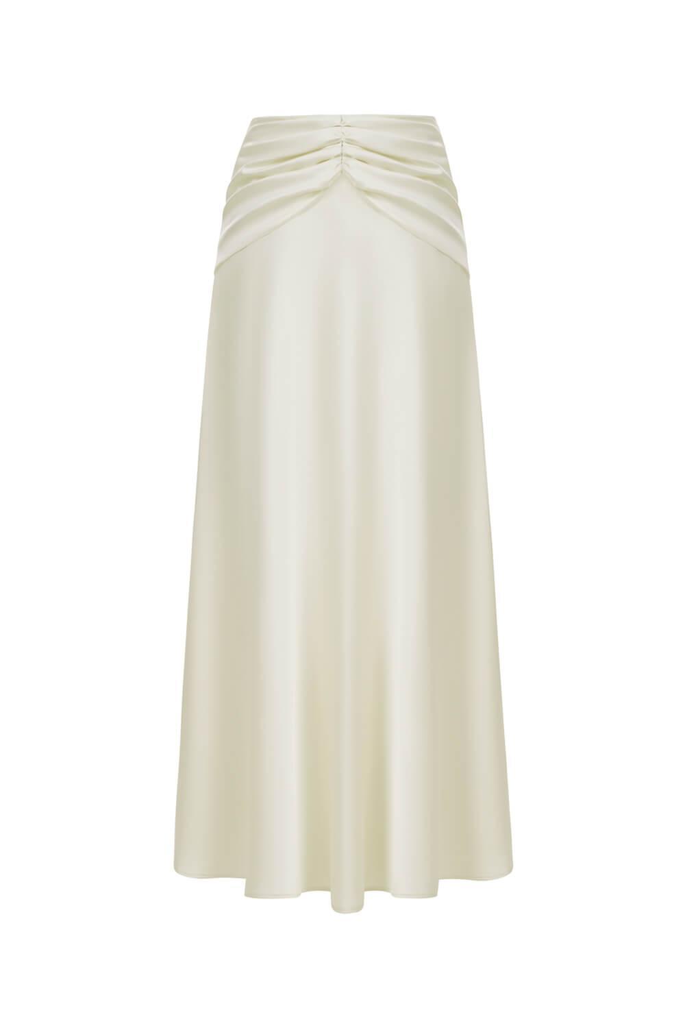 Satin flared shop maxi skirt