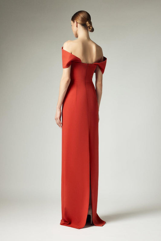 Idella Sheath Back Zipper Crepe Floor Length Dress - MEAN BLVD