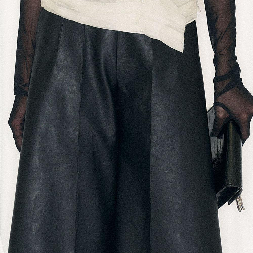 Imani Straight Wide Leg Leather Knee-length Culottes - MEAN BLVD