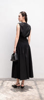 Imogen A-line V-Neck Silk Midi Dress - MEAN BLVD