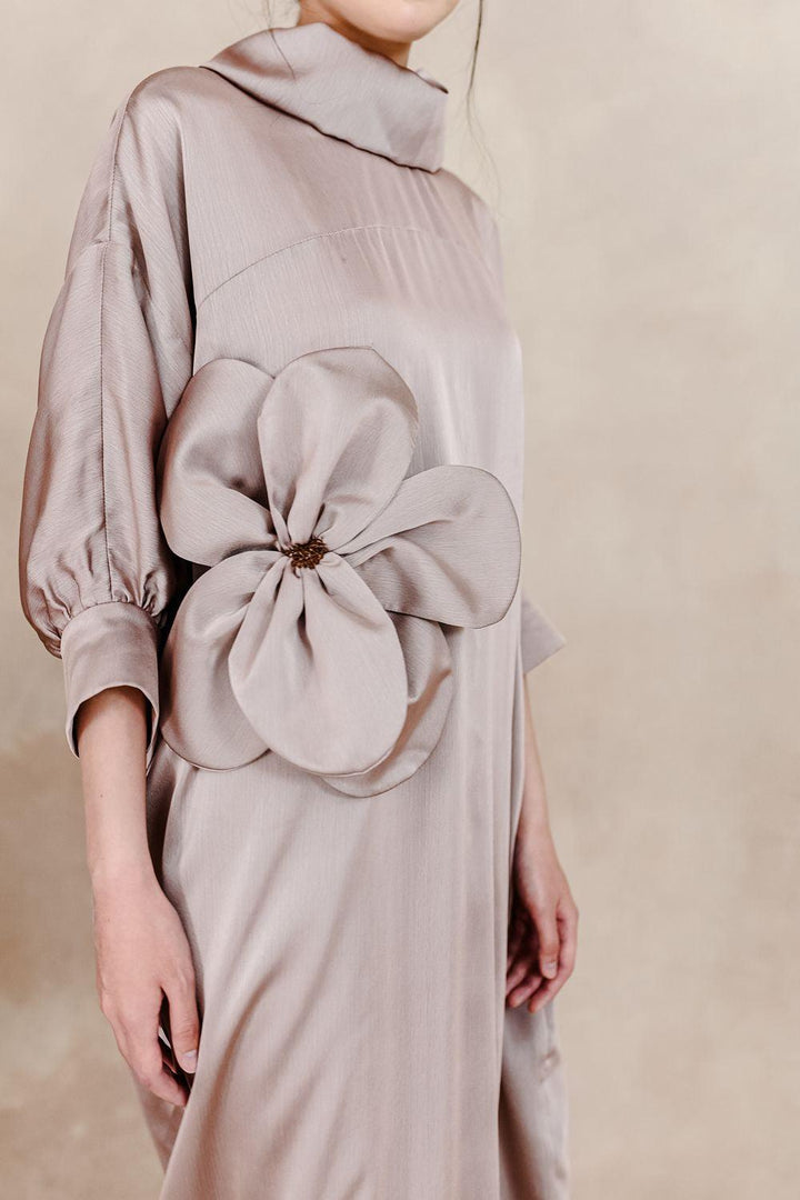 Imogen Tunic High Neck Silk Midi Dress - MEAN BLVD