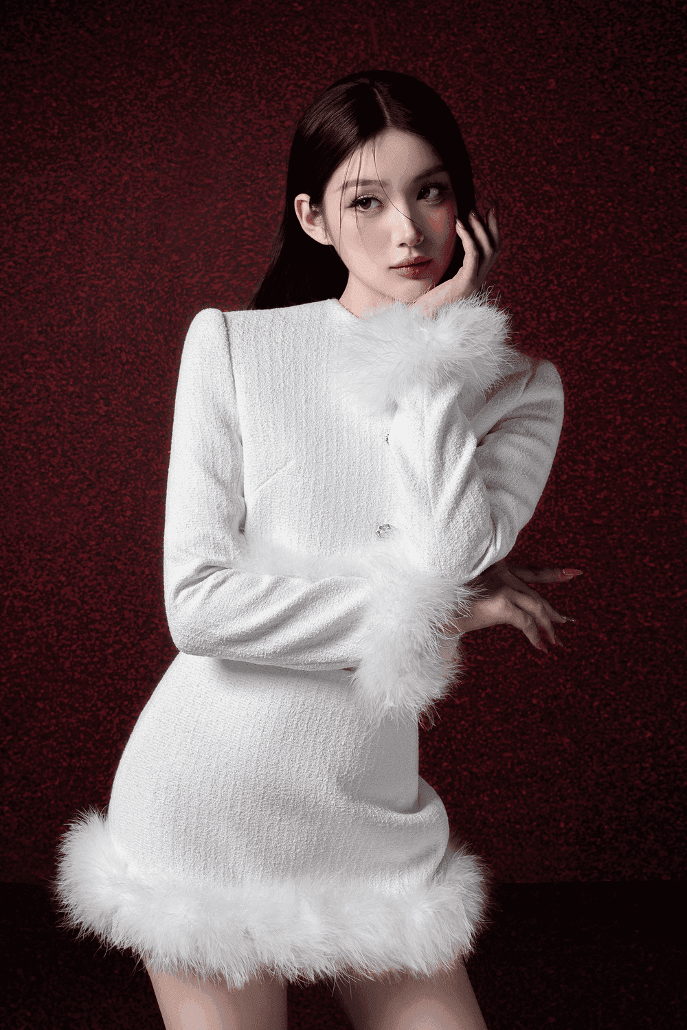 Inara Cropped Round Neck Tweed Jacket - MEAN BLVD