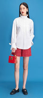 Indie Straight Ruffle Collar Silk Shirt - MEAN BLVD