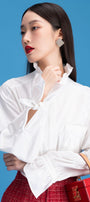 Indie Straight Ruffle Collar Silk Shirt - MEAN BLVD
