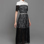 Indigo A-line Collared Neck Cotton Lace Ankle Length Dress - MEAN BLVD