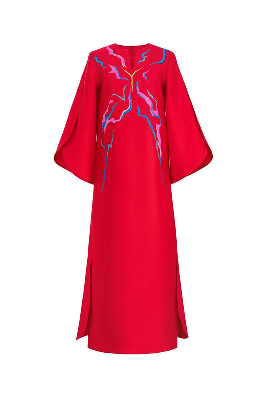 Indira Straight Split Sleeved Zibeline Ankle Length Dress - MEAN BLVD