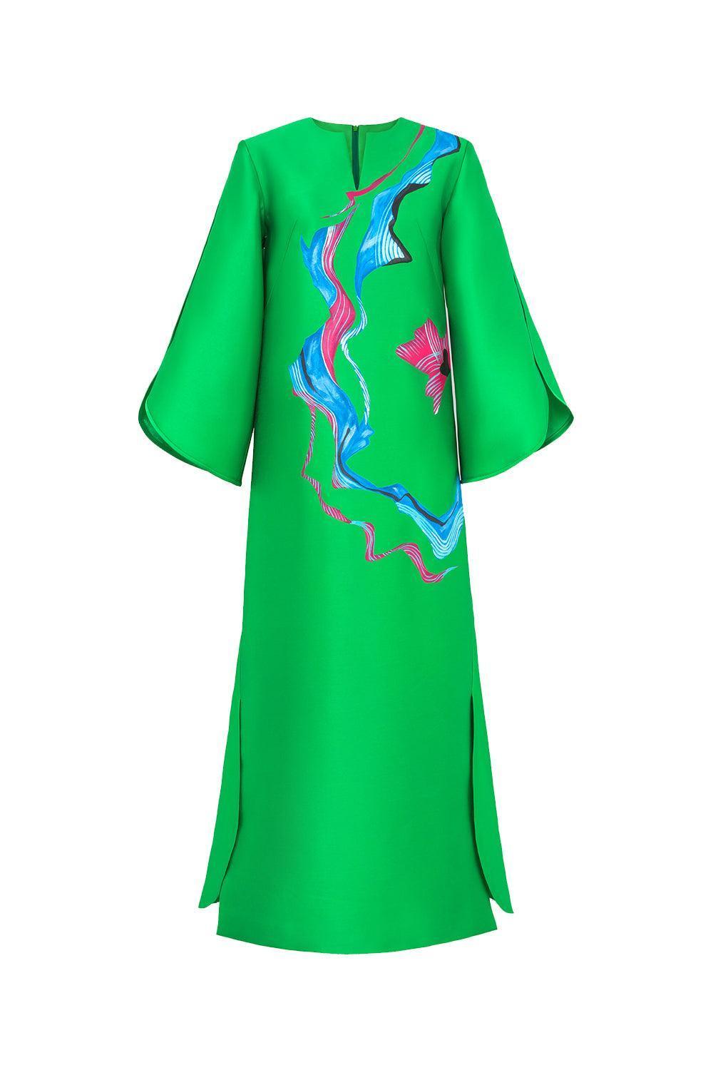Indira Straight Split Sleeved Zibeline Ankle Length Dress - MEAN BLVD