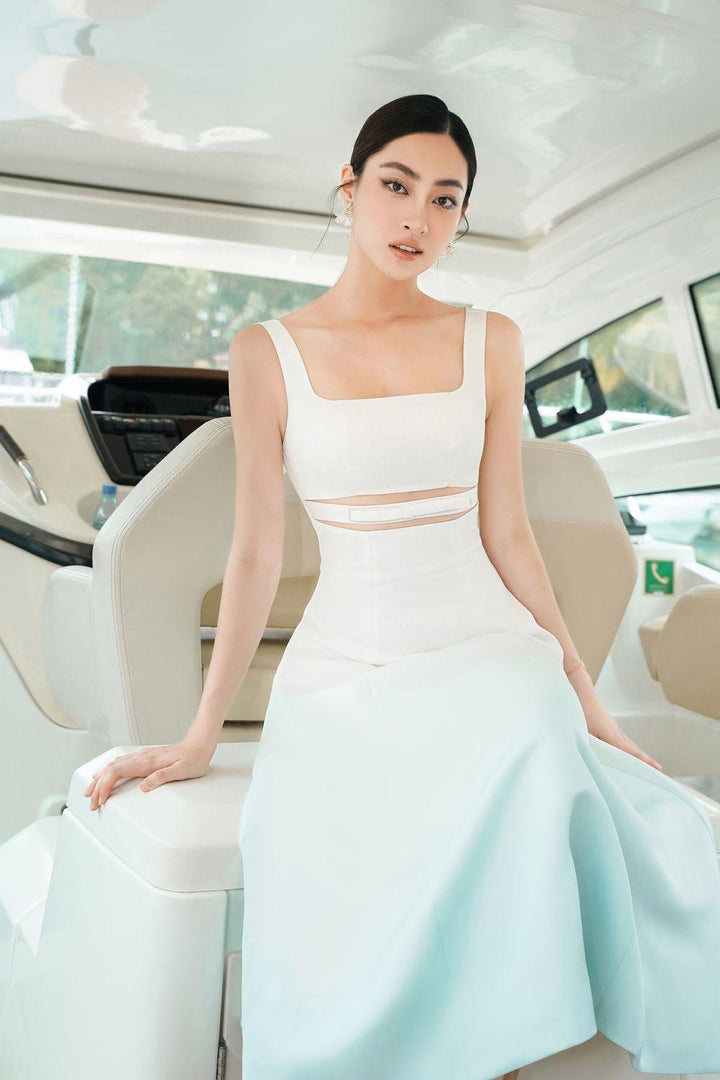 Indra A-line Strappy Taffeta Cotton Midi Dress - MEAN BLVD