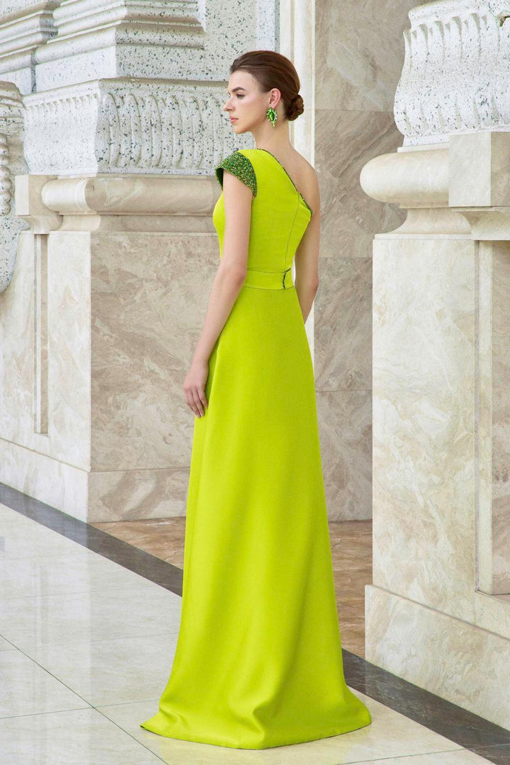 Intrigue Sheath One Shoulder Silk Floor Length Dress - MEAN BLVD