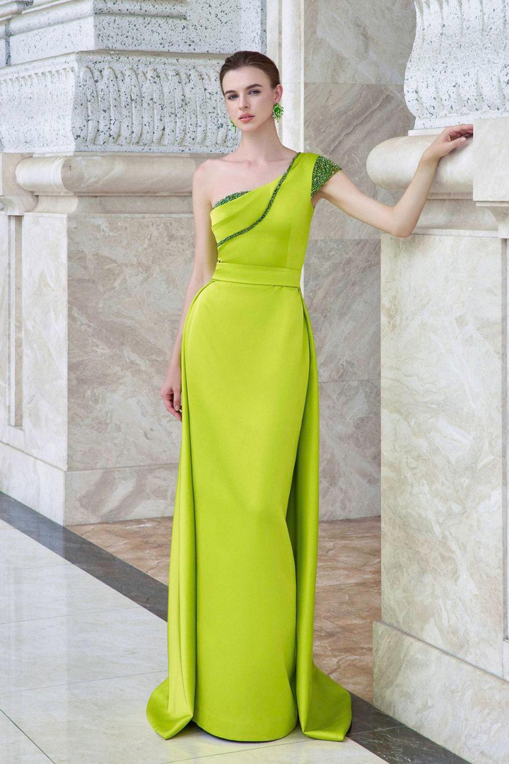 Intrigue Sheath One Shoulder Silk Floor Length Dress - MEAN BLVD