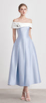Ipomoea A-line Off-Shoulder Taffeta Midi Dress - MEAN BLVD