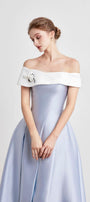 Ipomoea A-line Off-Shoulder Taffeta Midi Dress - MEAN BLVD