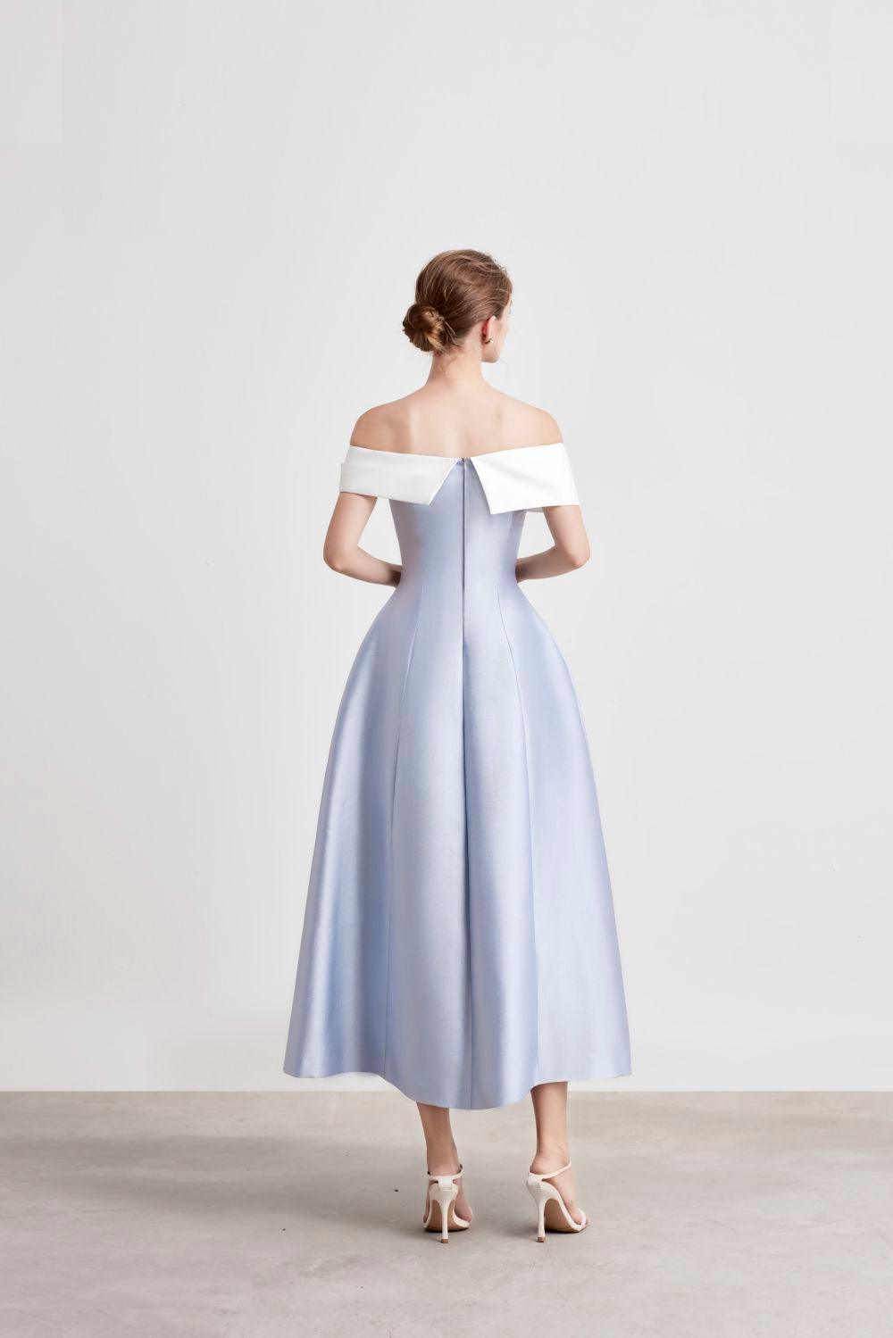 Ipomoea A-line Off-Shoulder Taffeta Midi Dress - MEAN BLVD