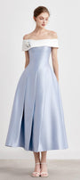 Ipomoea A-line Off-Shoulder Taffeta Midi Dress - MEAN BLVD