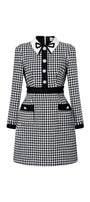 Irene A-line Long Sleeved Tweed Mini Dress - MEAN BLVD