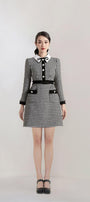 Irene A-line Long Sleeved Tweed Mini Dress - MEAN BLVD